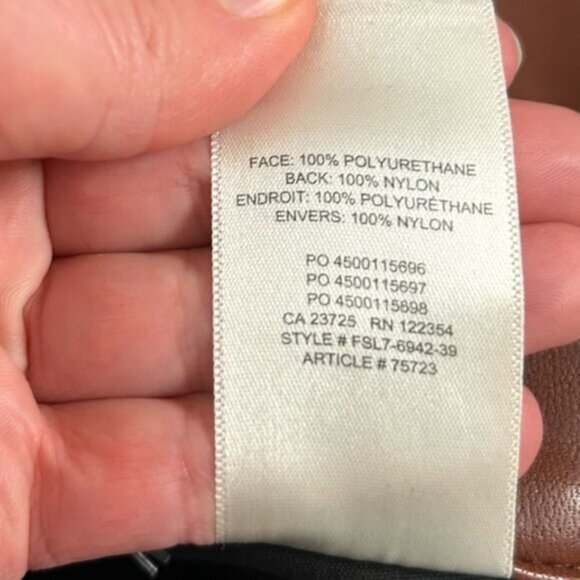 Wilfred Free Aritzia Oracle Pants High Waist Leather Brown Straight Balloon leg - Picture 15 of 16